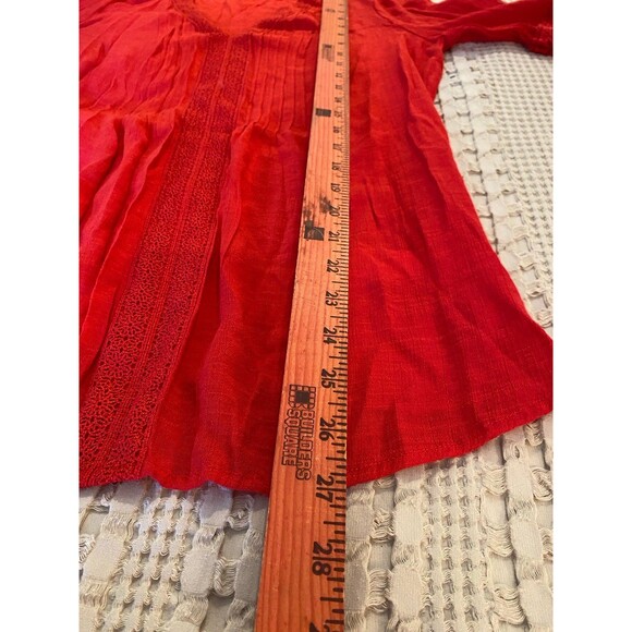 Counterparts Blouse Red Size Medium Boho Peasant  Bell Sleeves Flowy - Picture 10 of 10